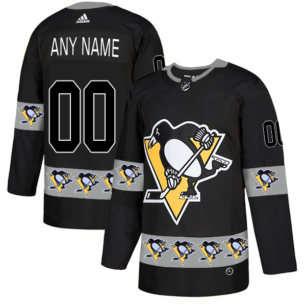 2019 Men Pittsburgh Penguins customized black Adidas NHL jerseys